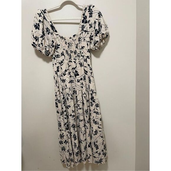 New ASTR The Label Baldwin Floral Print Puff Sleeve Midi Dress Size S - Picture 5 of 12